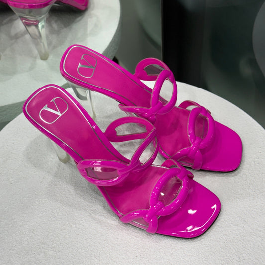 VALENTINO Hot Pink Patent Sandals Sz 39