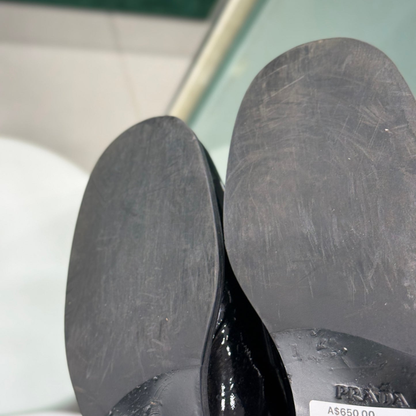 PRADA Black Patent Loafers Sz 37