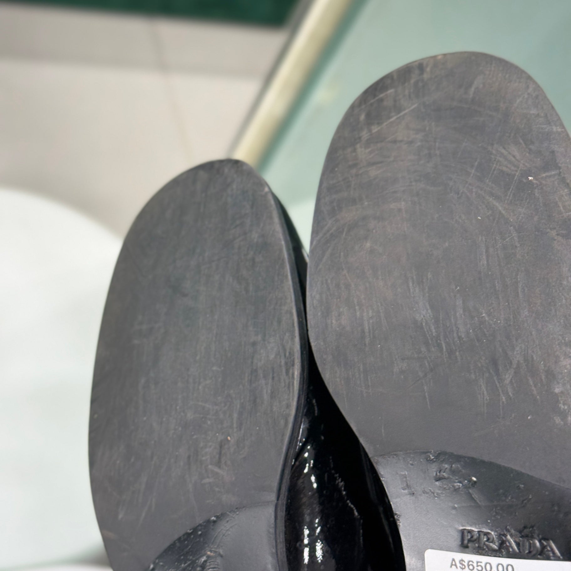 PRADA Black Patent Loafers Sz 37