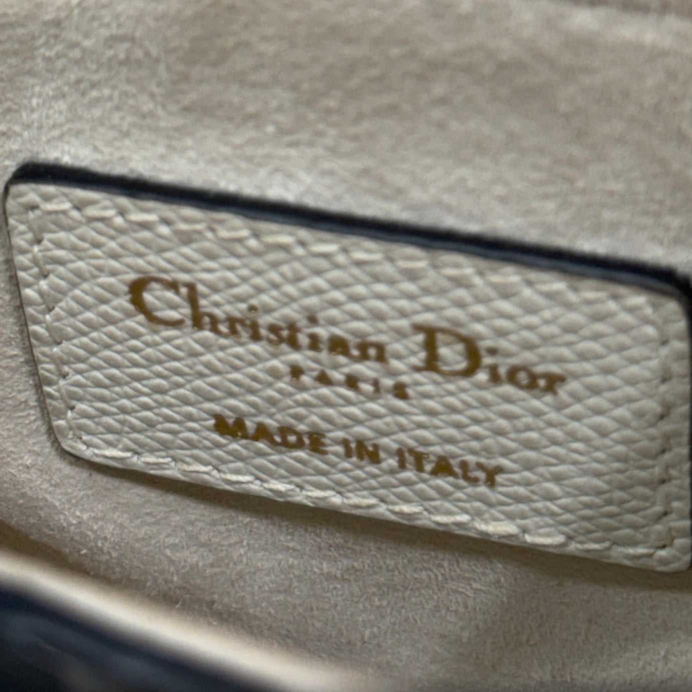DIOR Mini Saddle Bag White Grained Calfskin