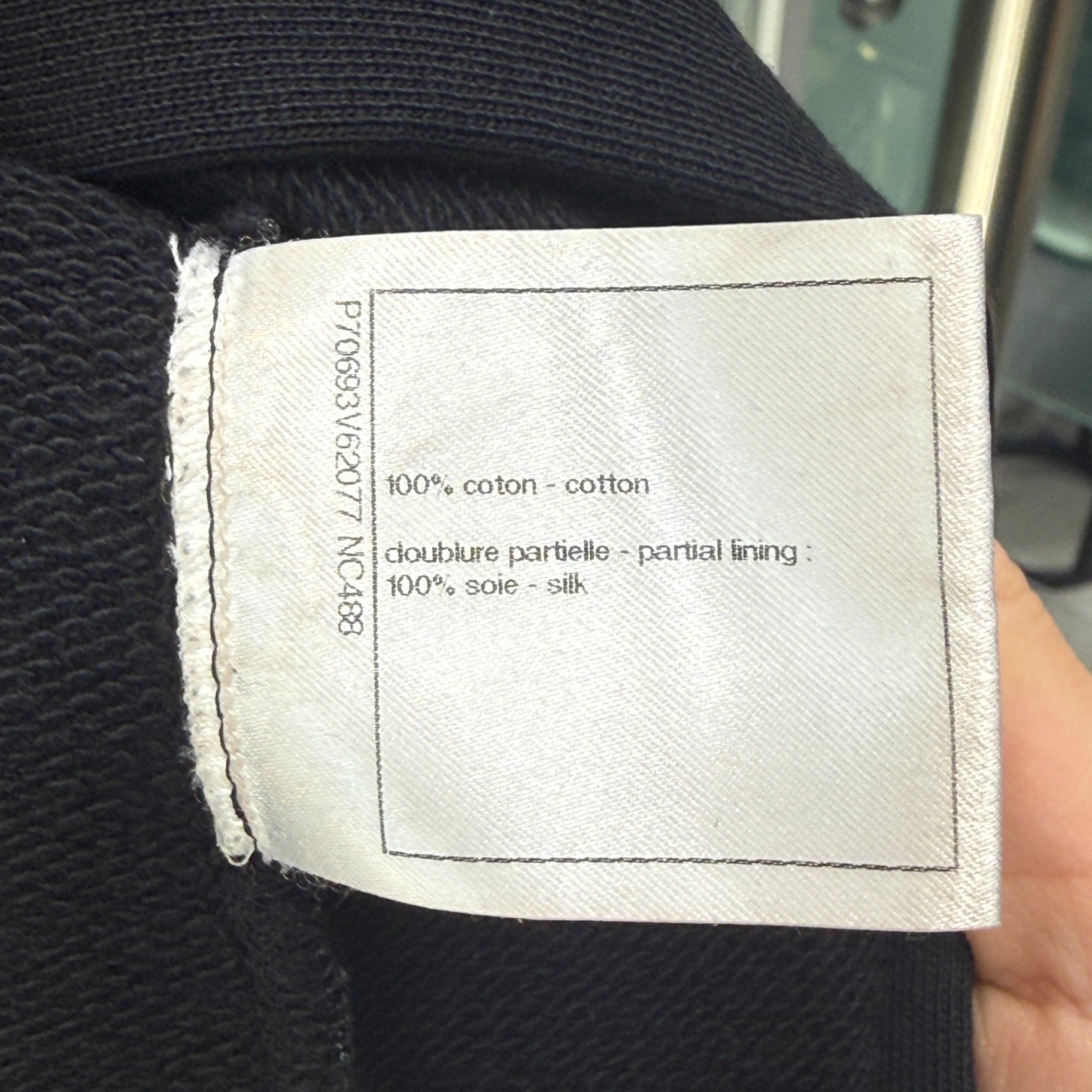 CHANEL Black & White Logo Slit Skirt Sz 38