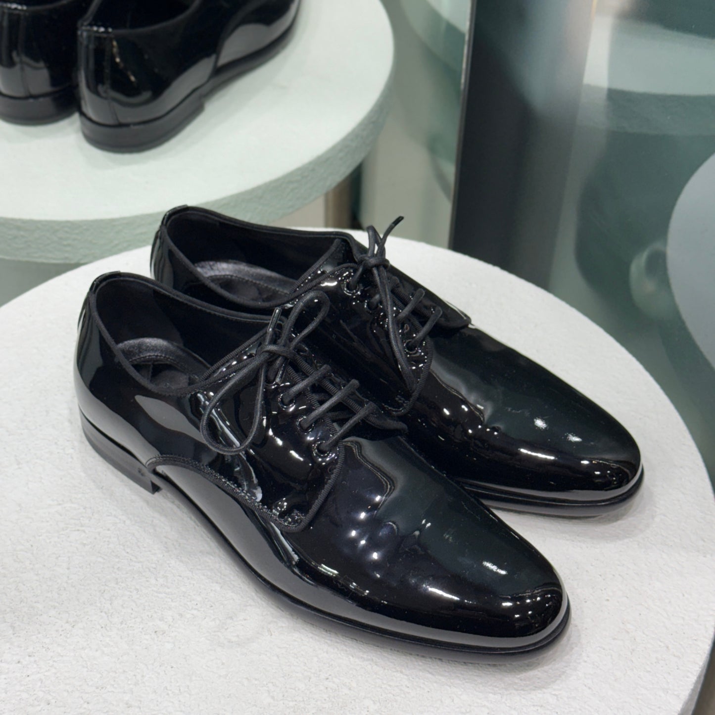 DOLCE & GABBANA Brogues Black Patent Loafers Sz 36.5