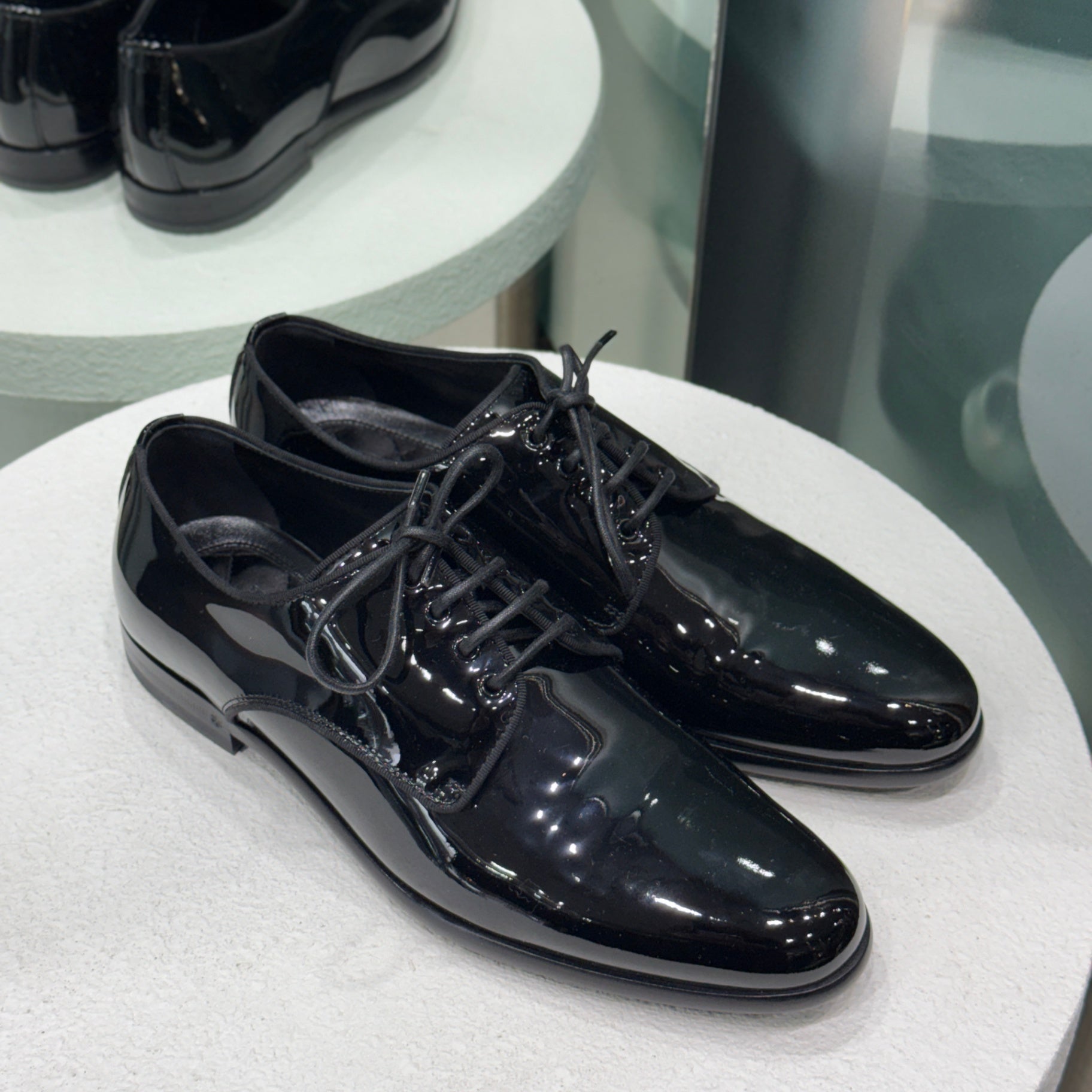 DOLCE & GABBANA Brogues Black Patent Loafers Sz 36.5