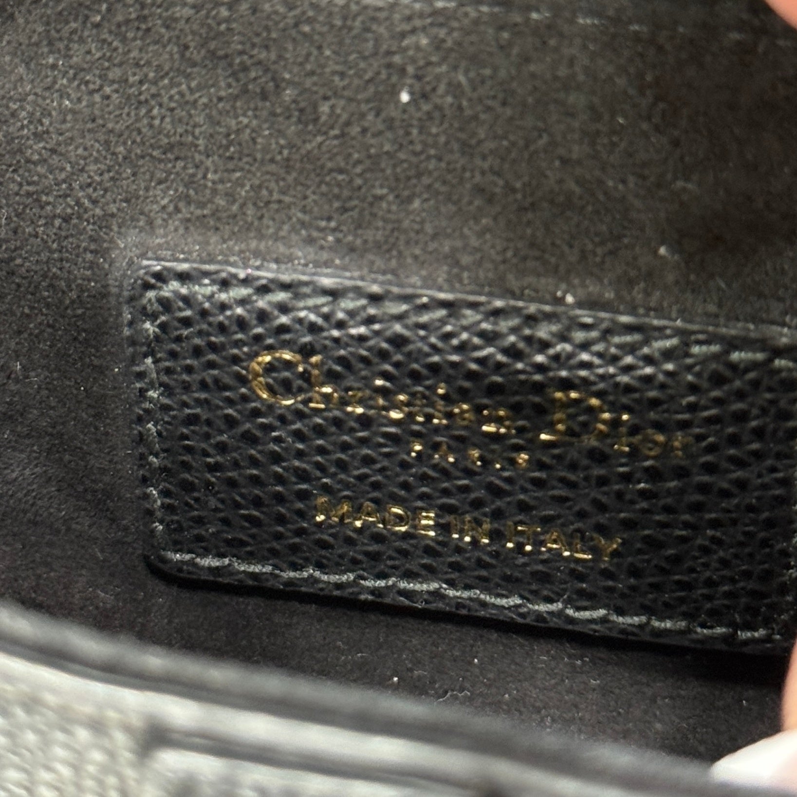 DIOR Mini Saddle Bag Black Grained Calfskin