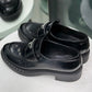 PRADA Black Patent Loafers Sz 38
