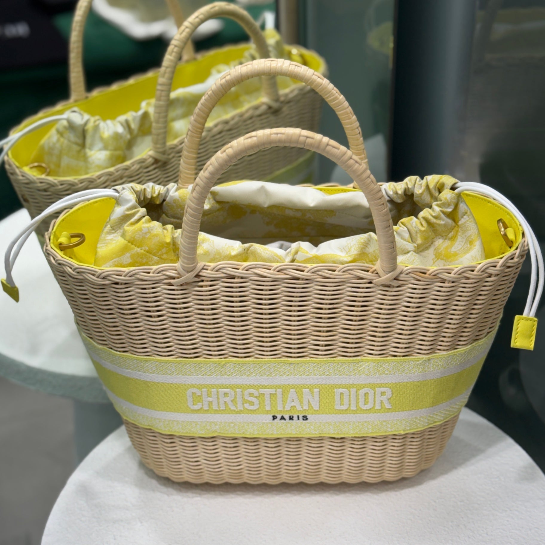 DIOR Dioriviera Hat Basket Bag - Yellow