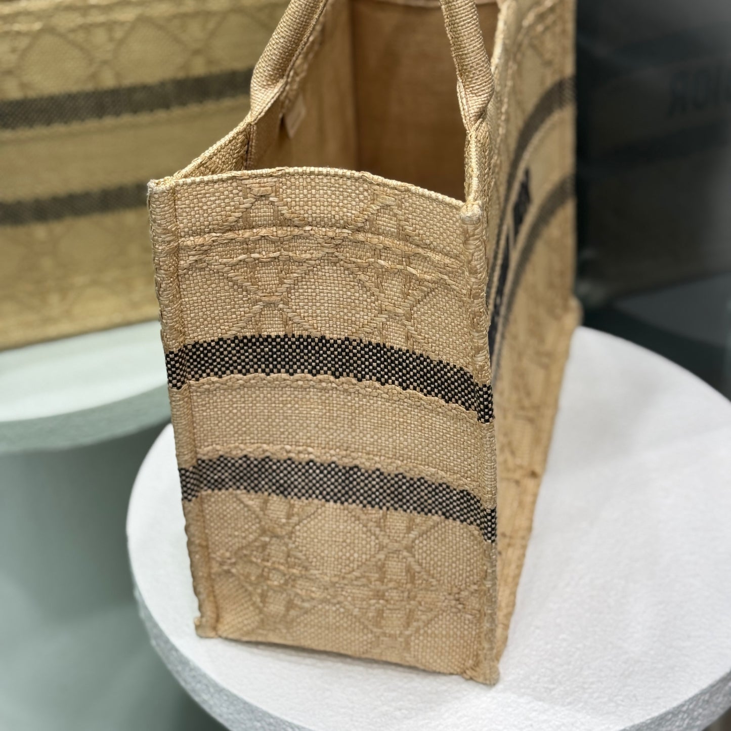DIOR Book Tote Medium Beige Cannage
