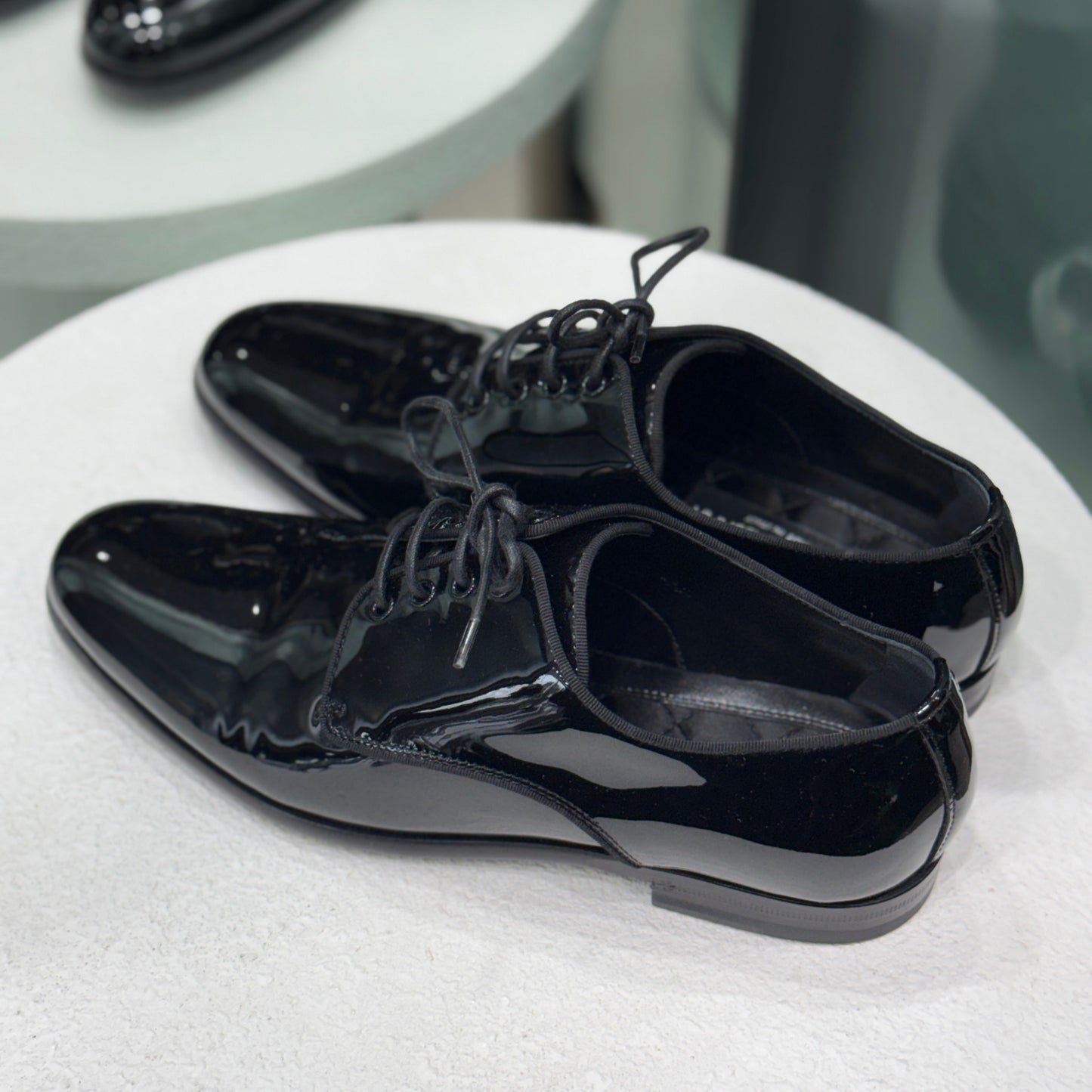 DOLCE & GABBANA Brogues Black Patent Loafers Sz 36.5