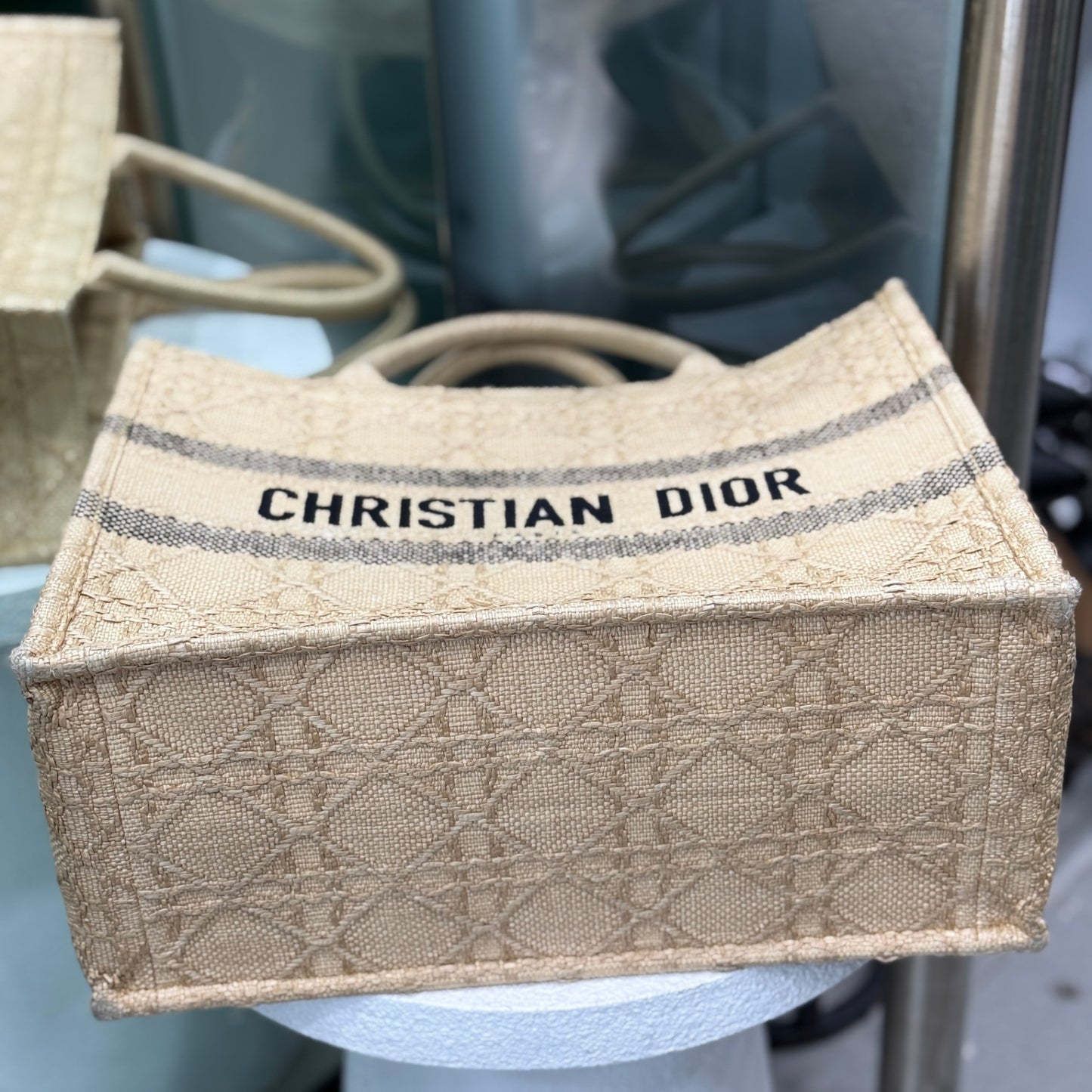 DIOR Book Tote Medium Beige Cannage