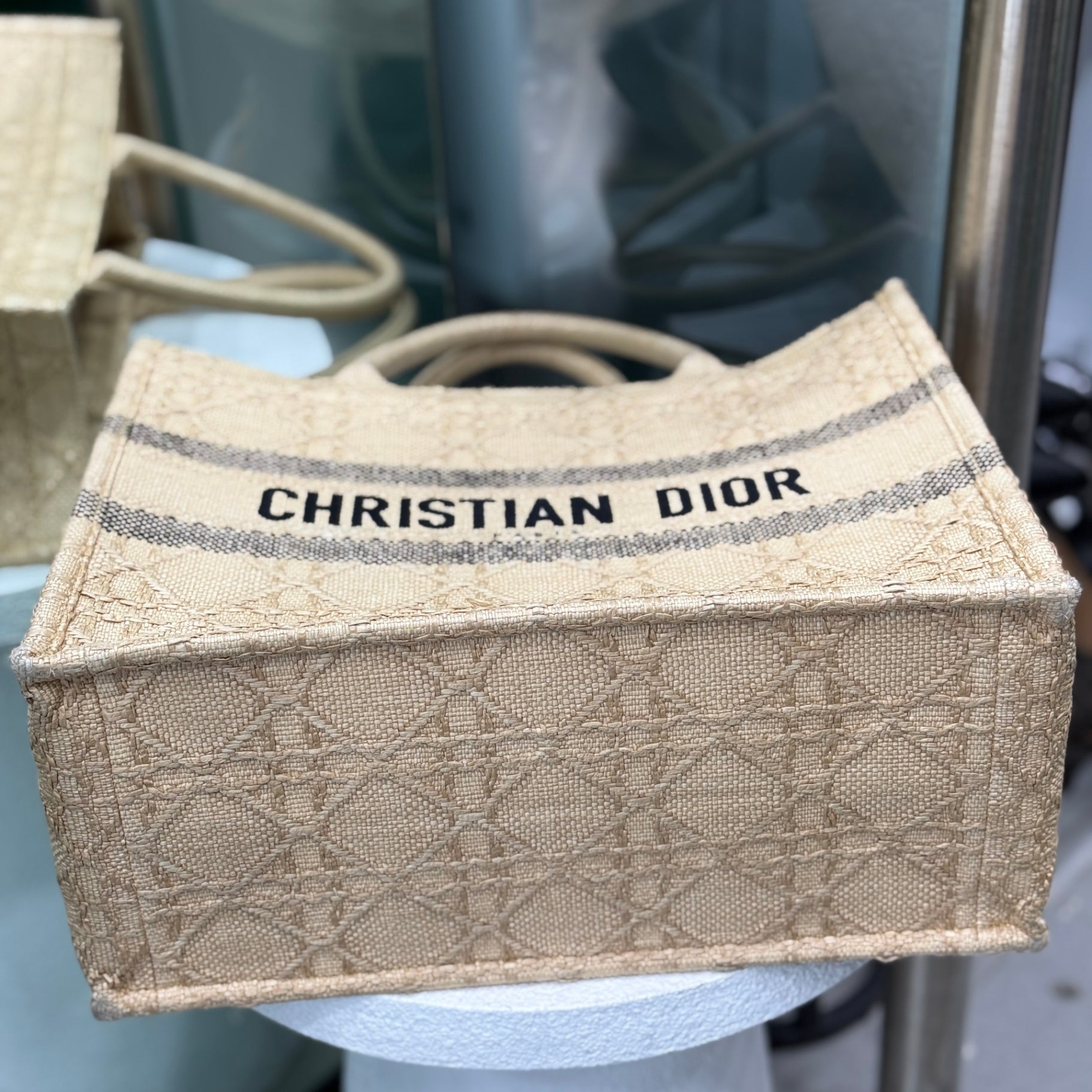 DIOR Book Tote Medium Beige Cannage