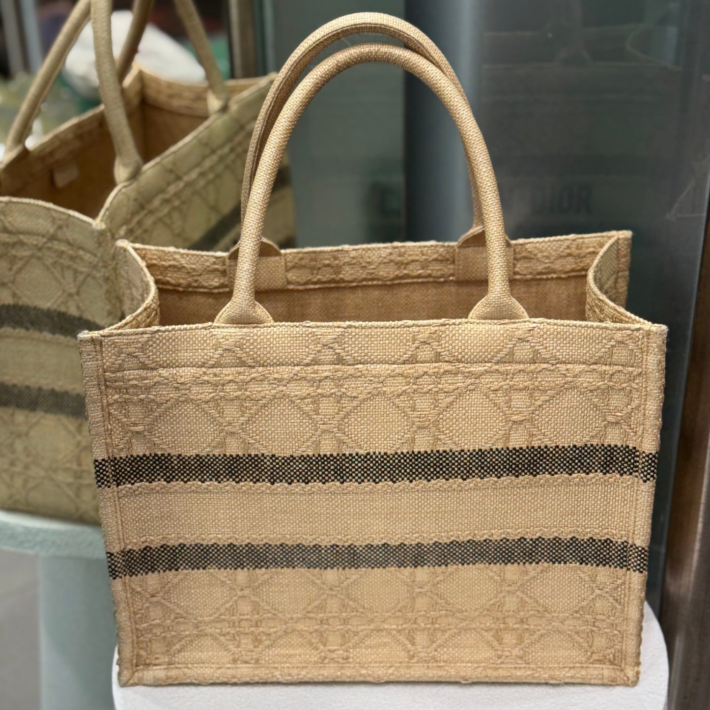DIOR Book Tote Medium Beige Cannage