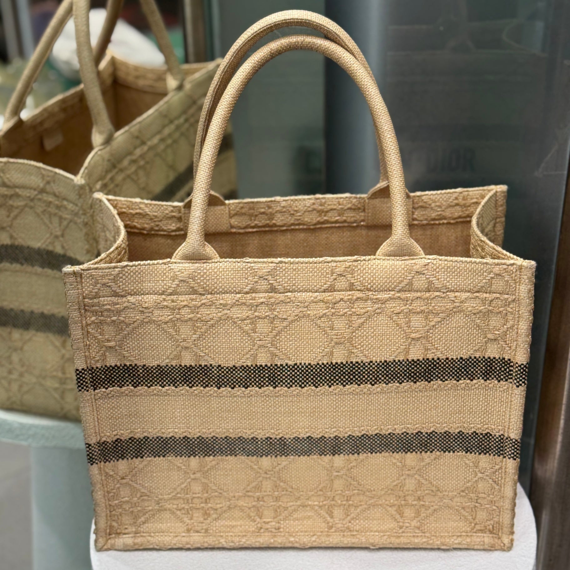 DIOR Book Tote Medium Beige Cannage