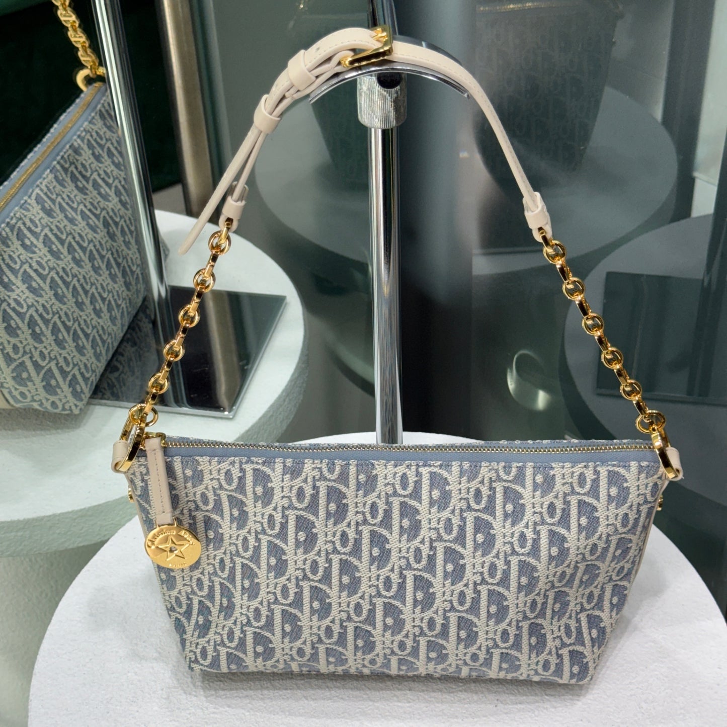 DIOR Blue Diorstar Shoulder Bag - Denim