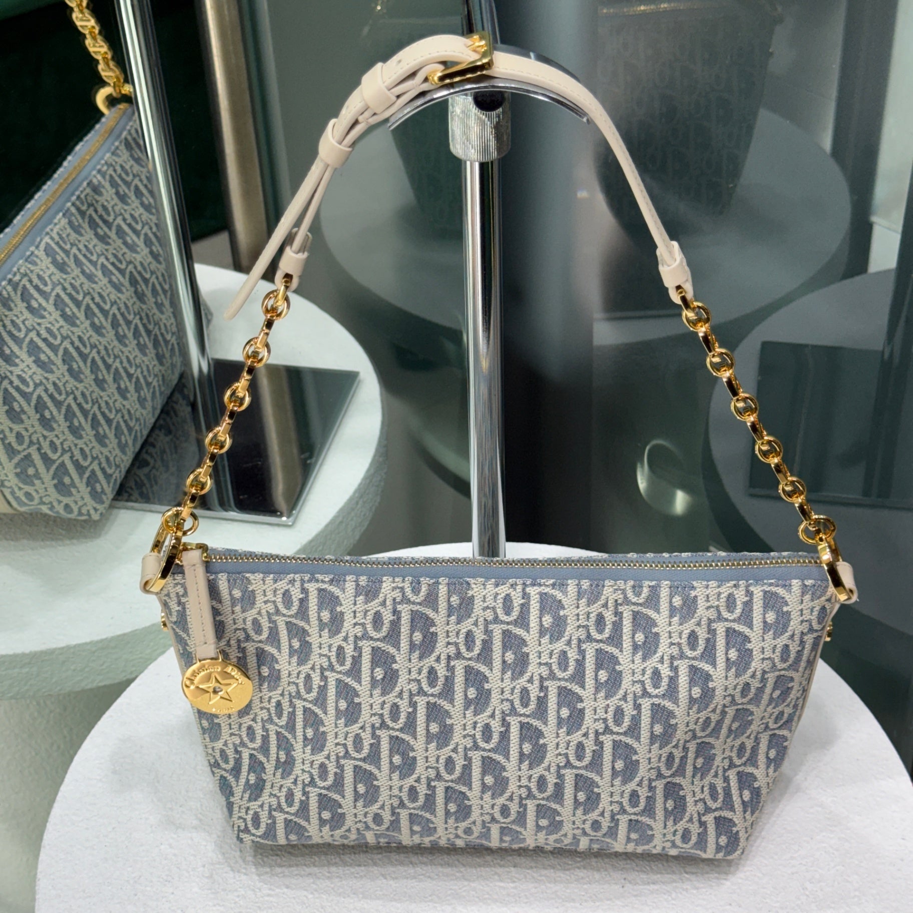 DIOR Blue Diorstar Shoulder Bag - Denim