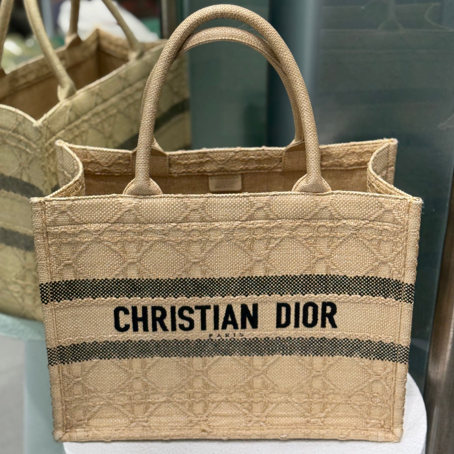 DIOR Book Tote Medium Beige Cannage
