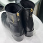 CHANEL CC Logo Boots Sz 38.5