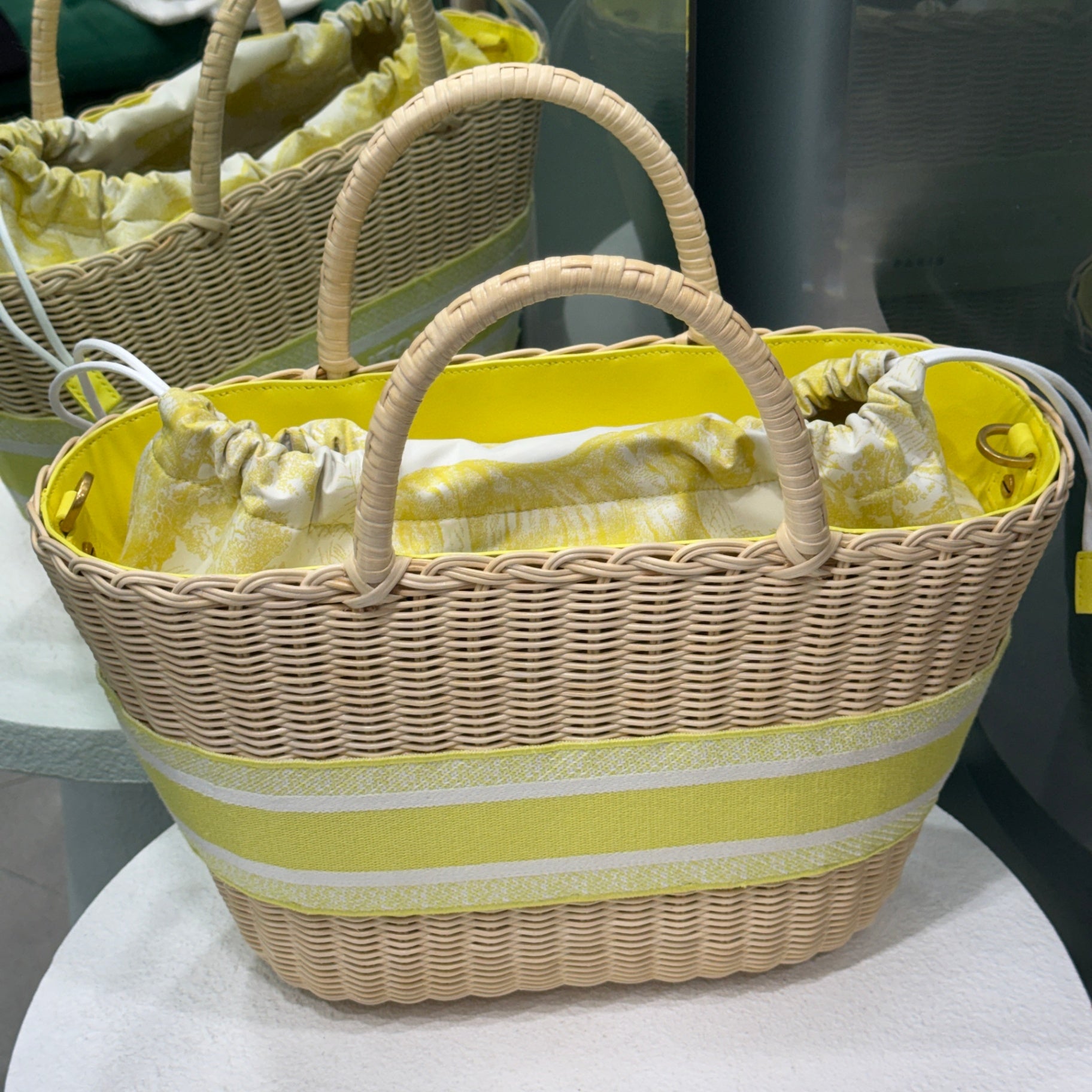 DIOR Dioriviera Hat Basket Bag - Yellow