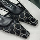 GUCCI Demi GG Crystal Mesh Slingback Sz 38