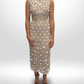 MAC DUGGAL Cream Beaded Dress Sz 4