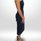 ROLAND MOURET Blue/Blk Strapless Dress Sz 8