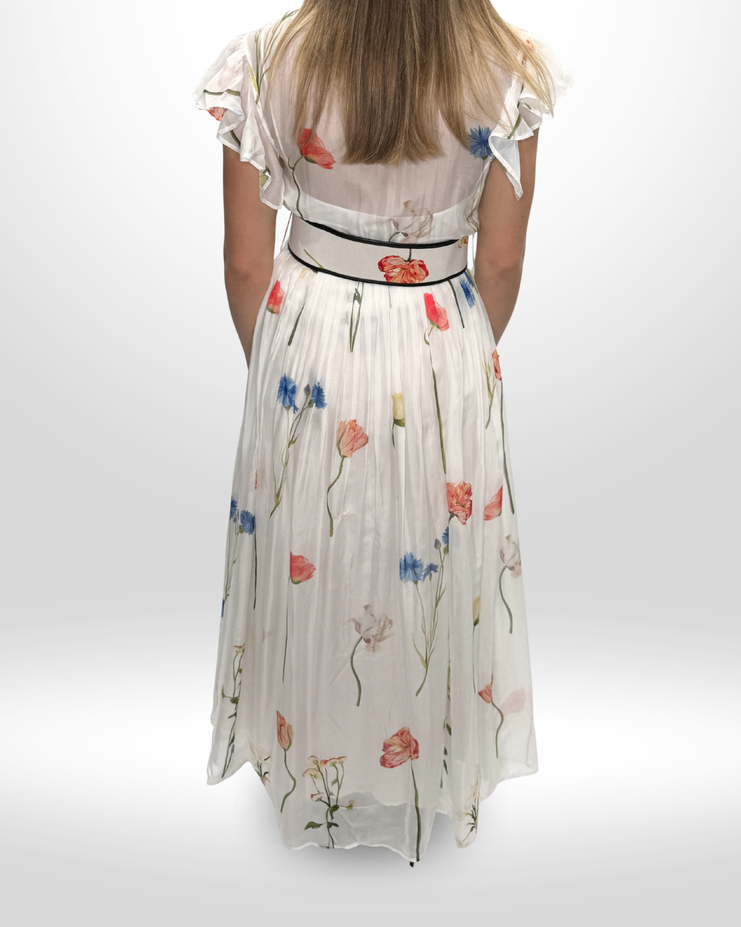 LEO LIN Flutter Sleeve Floral Dress Sz 10