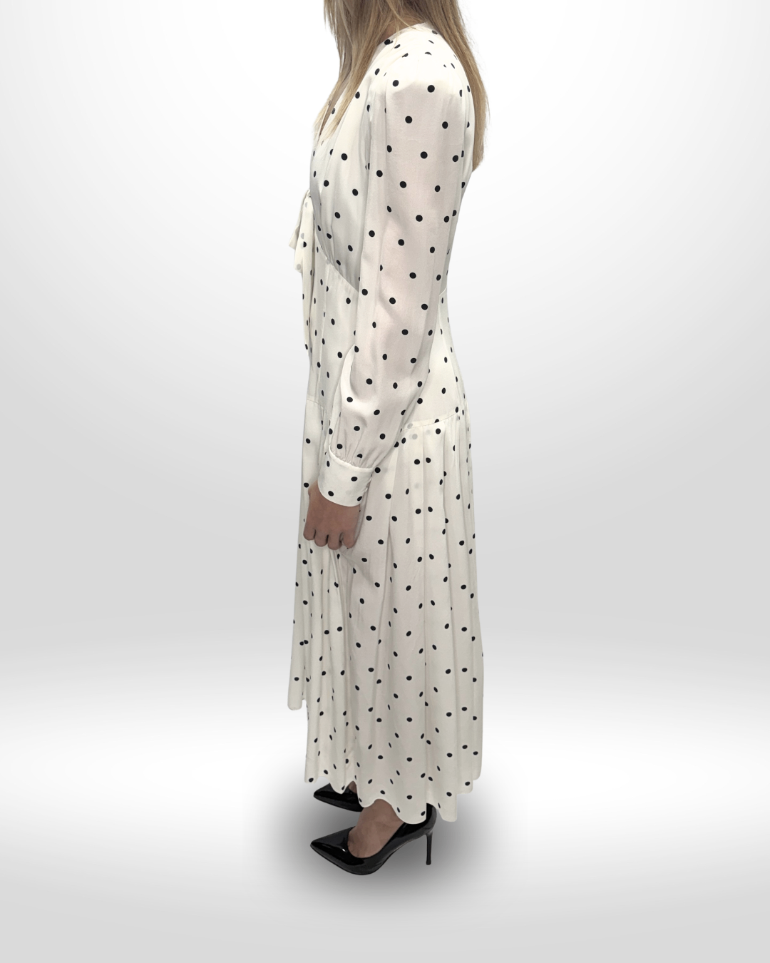 ALESSANDRA RICH White Polka Dot Dress Sz 42