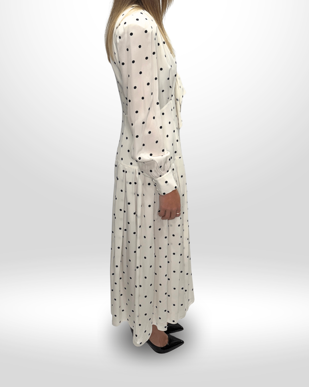 ALESSANDRA RICH White Polka Dot Dress Sz 42