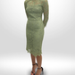 DOLCE & GABBANA Green Lace Midi Dress Size 8