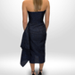 ROLAND MOURET Blue/Blk Strapless Dress Sz 8