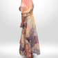 LEO LIN V-Neck Pink/Coral Maxi Dress Sz 12