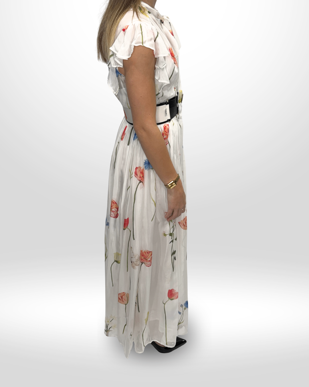 LEO LIN Flutter Sleeve Floral Dress Sz 10