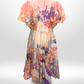 LEO LIN V-Neck Pink/Coral Maxi Dress Sz 12