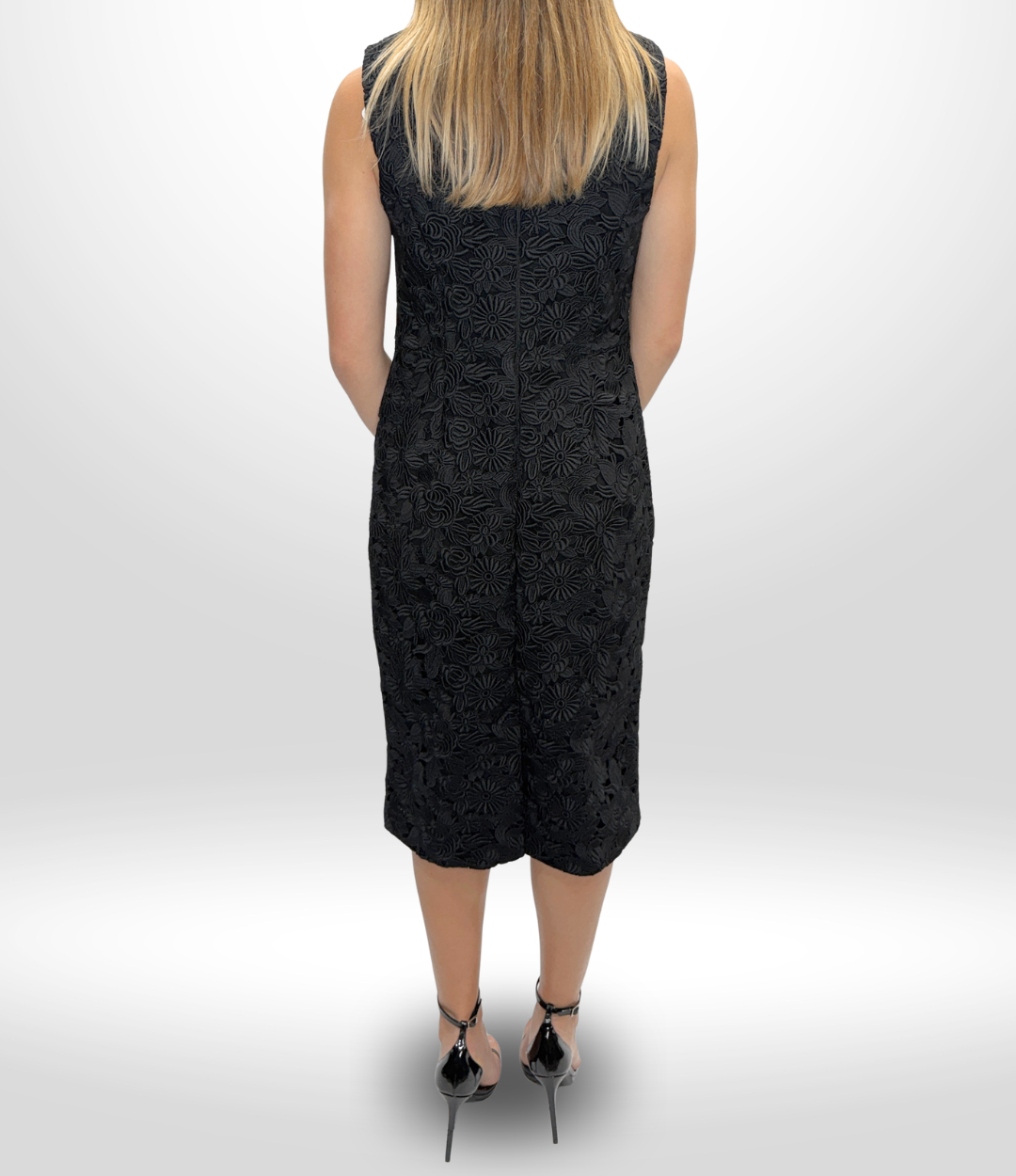 SACHIN & BABI Black Lace Crystal Dress Sz 10