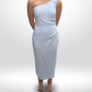 RACHEL GILBERT One-Shoulder Light Blue Midi Dress Sz 10
