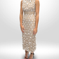 MAC DUGGAL Cream Beaded Dress Sz 4