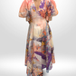 LEO LIN V-Neck Pink/Coral Maxi Dress Sz 12