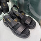PRADA Platform Logo Sandals Sz 40