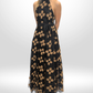 SCANLAN THEODORE Black Floral Evening Dress Sz 10