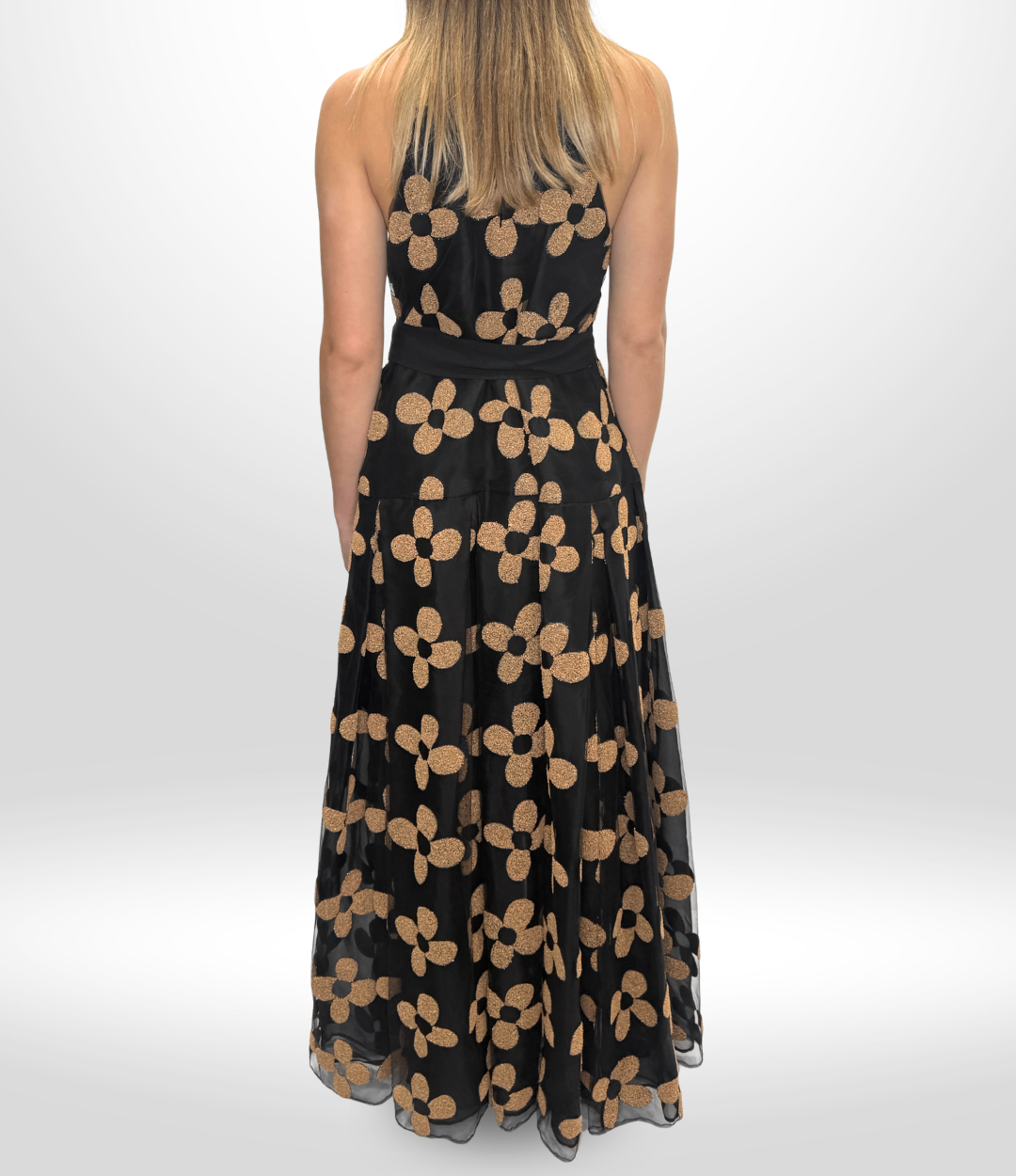 SCANLAN THEODORE Black Floral Evening Dress Sz 10
