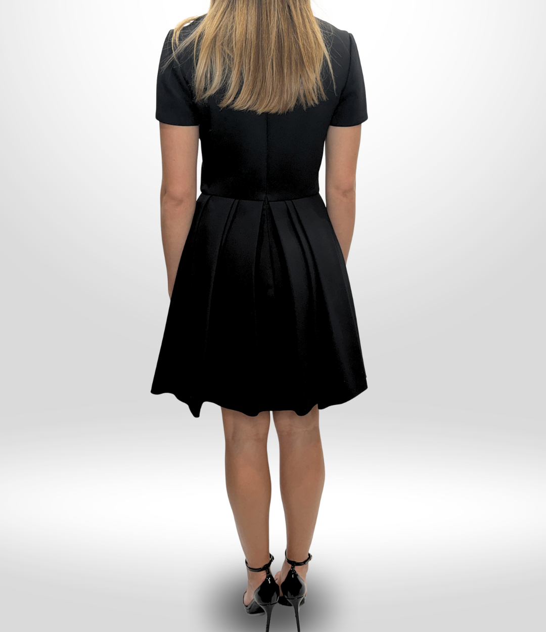 DIOR Black Wool Silk Dress Sz 38