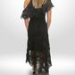 ZIMMERMANN  Mercer Bird Silk Chiffon Dress Black Sz 1 (8)