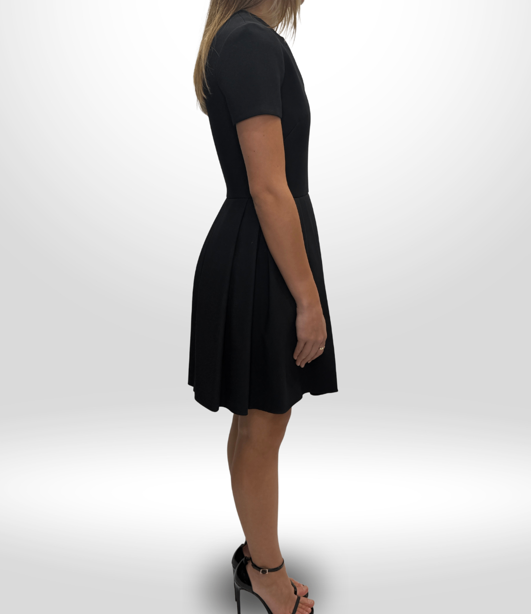 DIOR Black Wool Silk Dress Sz 38