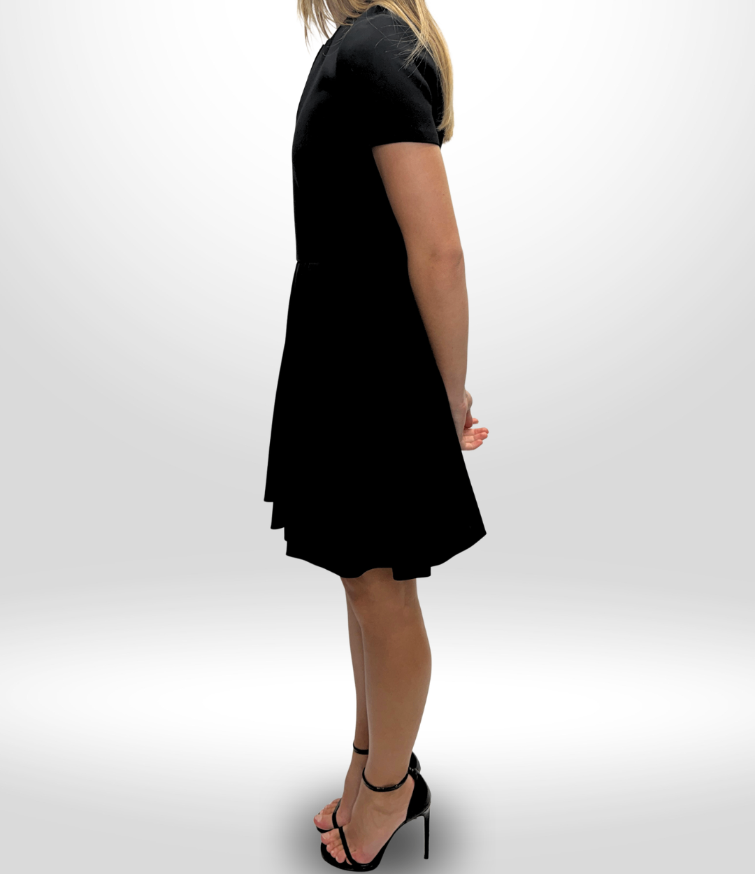 DIOR Black Wool Silk Dress Sz 38