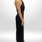 SOLACE LONDON Black Halter Dress Sz 38