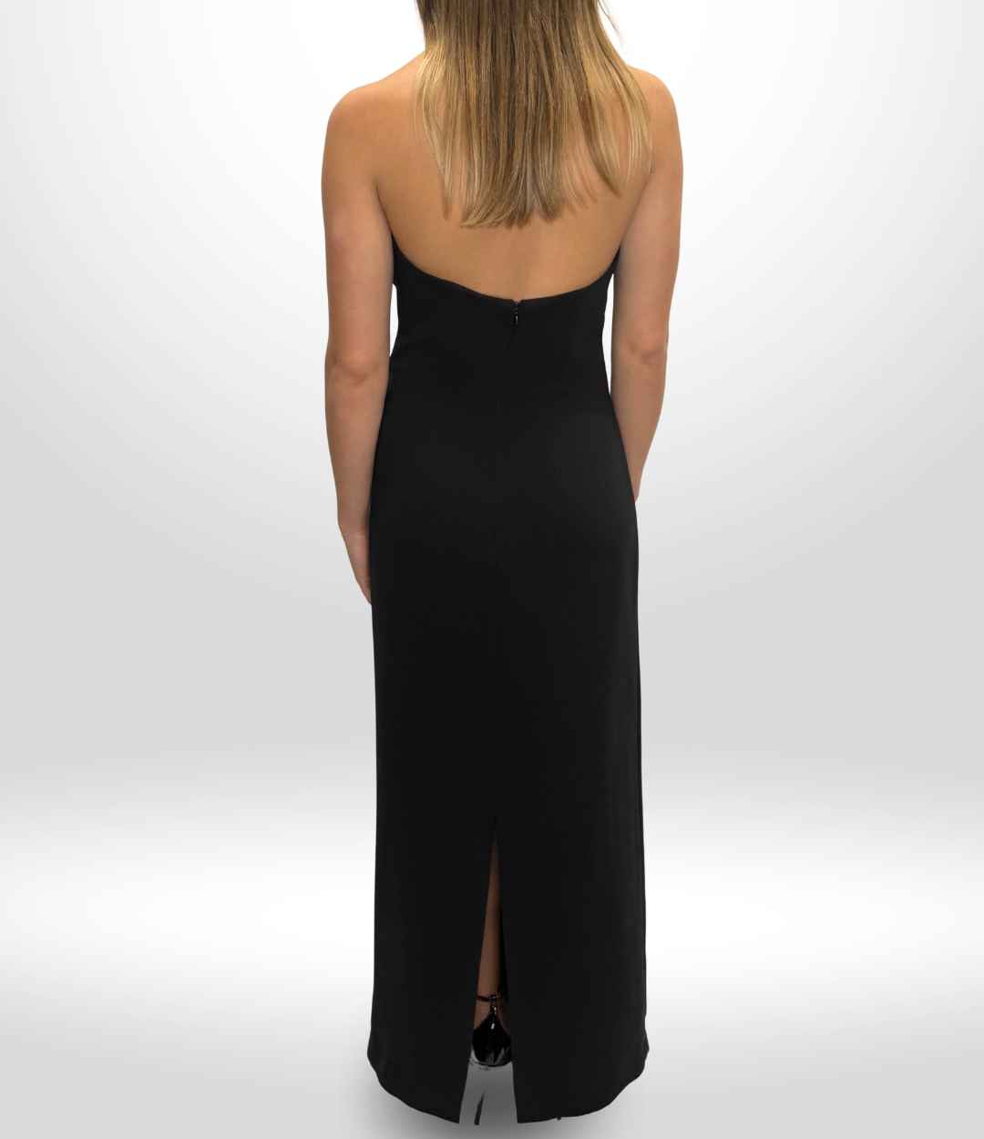 SOLACE LONDON Black Halter Dress Sz 38