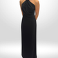 SOLACE LONDON Black Halter Dress Sz 38
