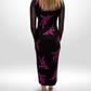 CINQ A SEPT Black Pink Sequin Dress Sz 10