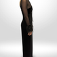 CARLA ZAMPATTI Blk Long feather dress size 6