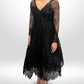 OSCAR DE LA RENTA Vintage Black Lace Mini Gown Sz 8