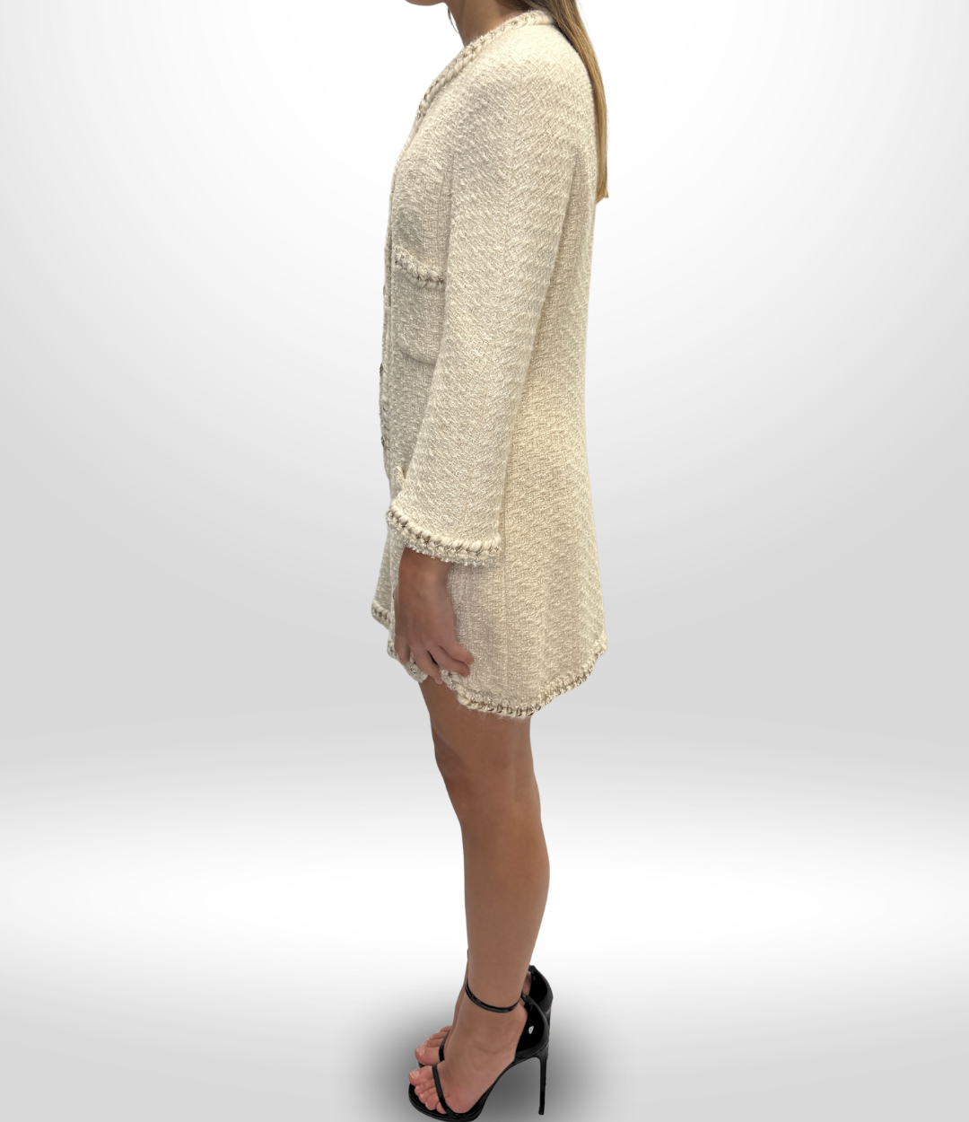 CHANEL Creme Tweed Tunic Sz 38